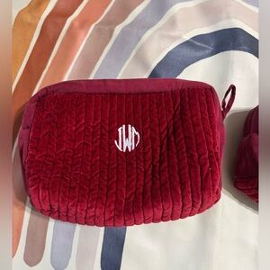 Pottery Barn velvet make up bag